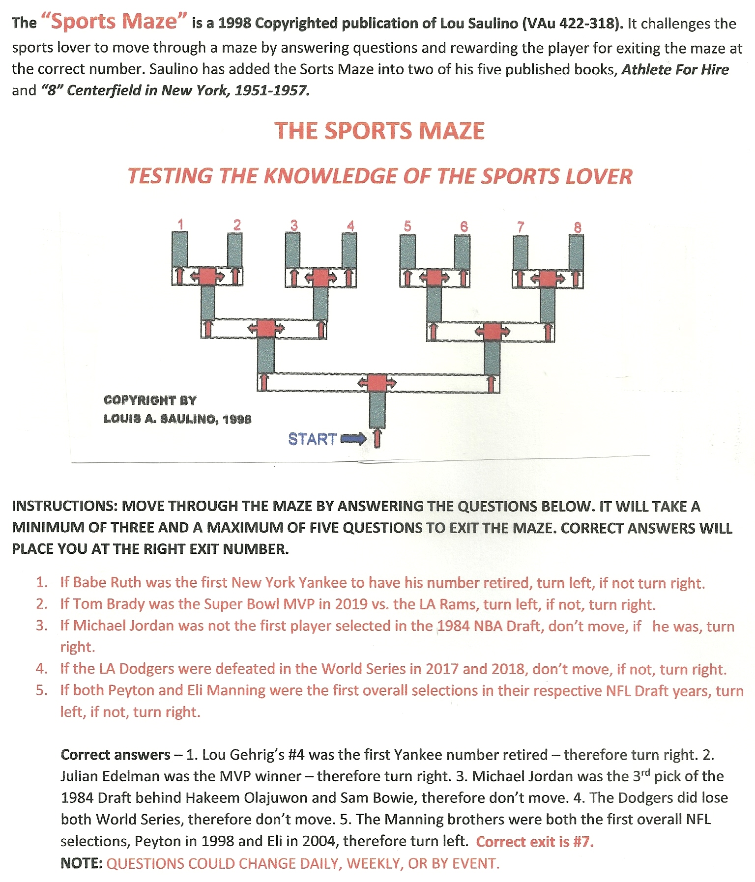 The Sports Maze